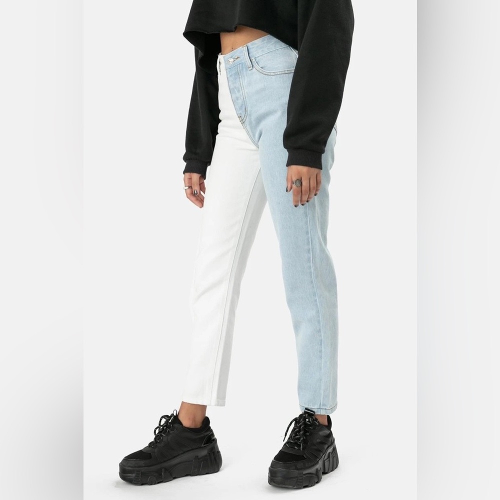 Adika Stevens Color Block Mom Jeans